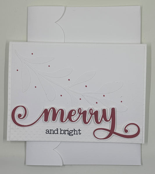 Red Merry and Bright Greeting Card with Matching Envelope