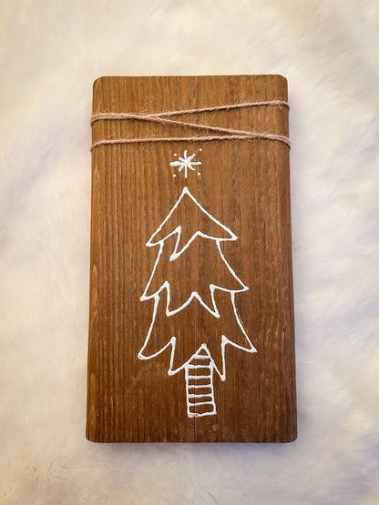 Hand Painted Wood Tree Decor