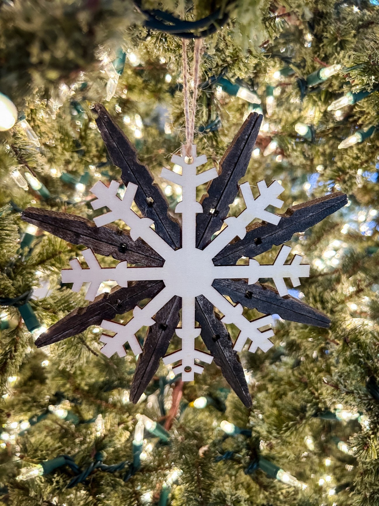 Clothespin Snowflake Ornament