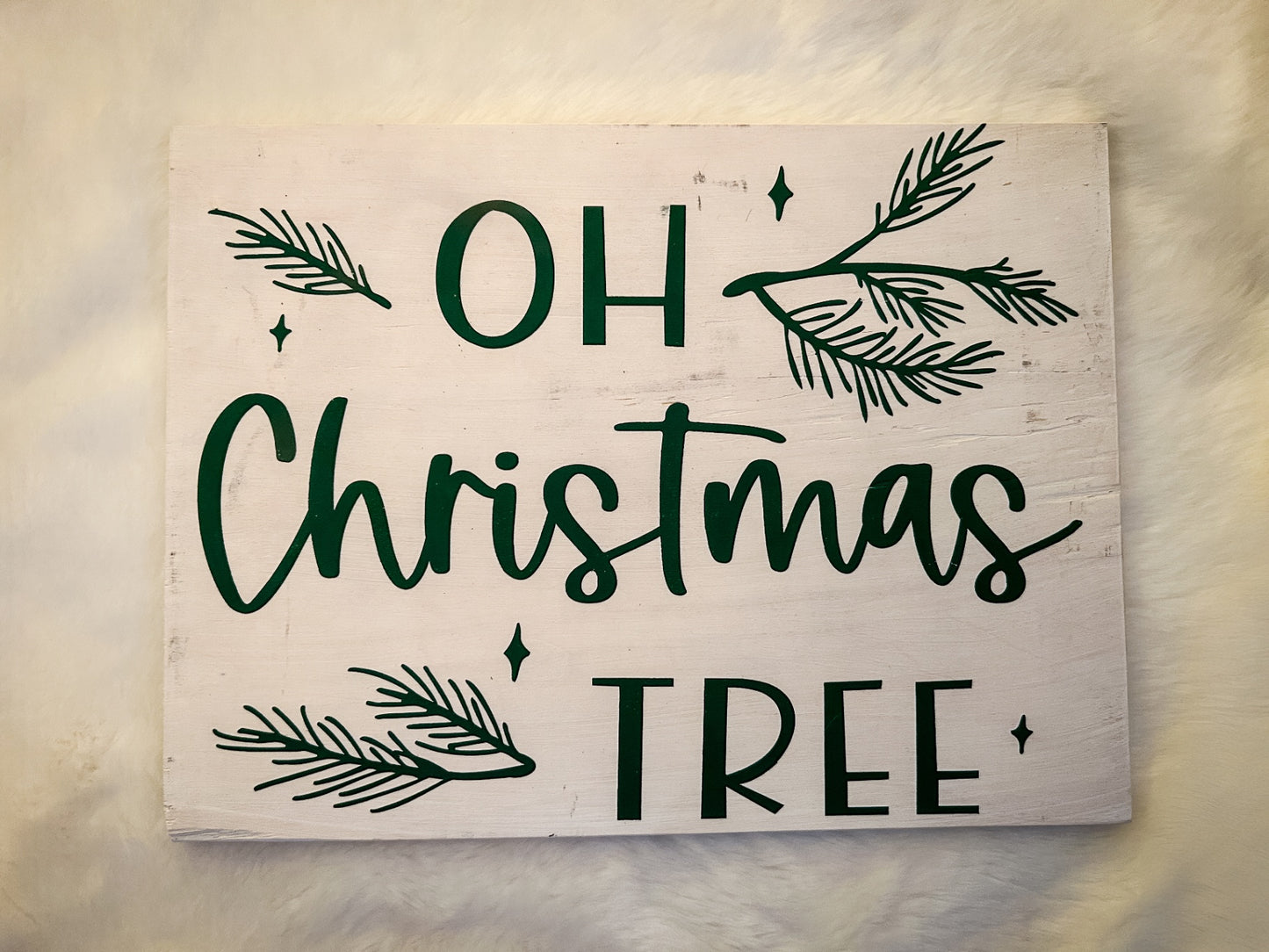 "Oh Christmas Tree" Painted Wood Holiday Sign