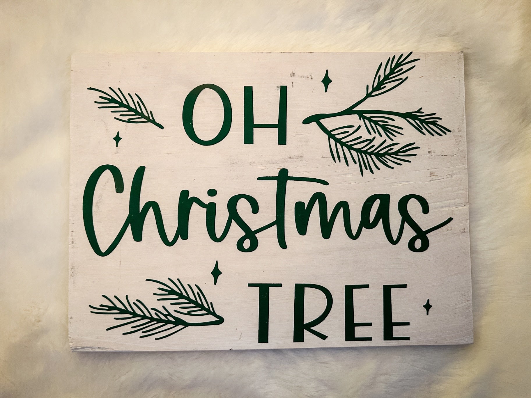 "Oh Christmas Tree" Painted Wood Holiday Sign