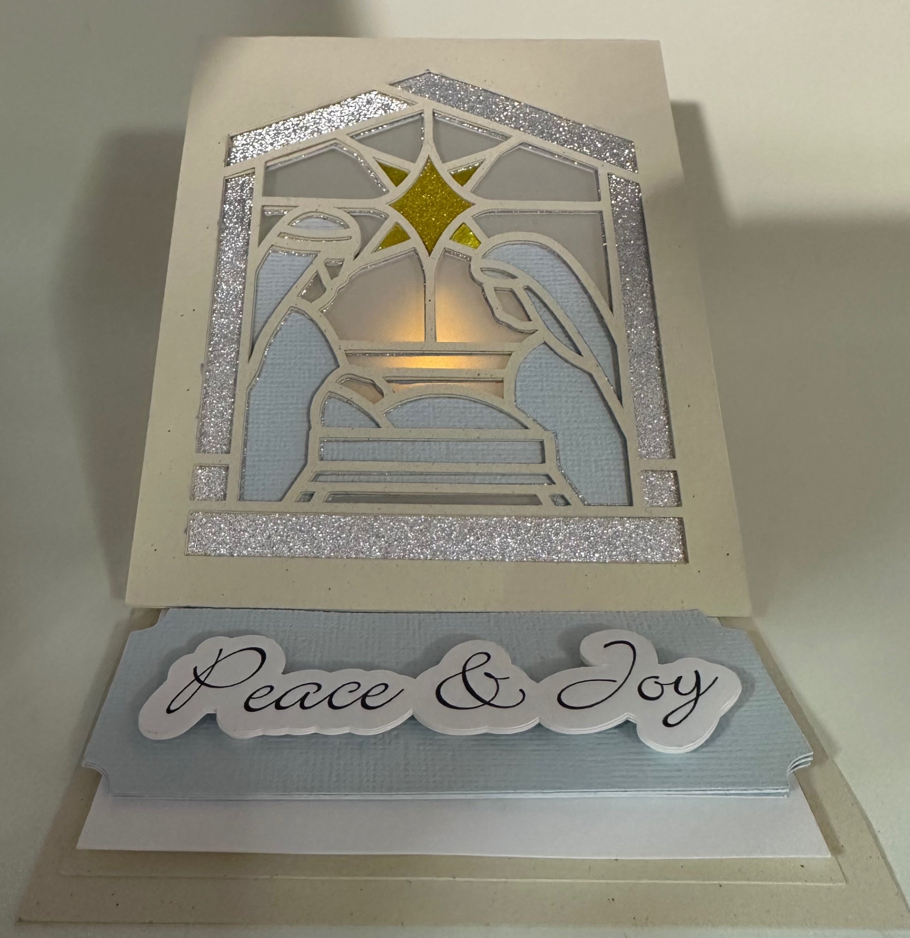 Peace and Joy Card with Tealight