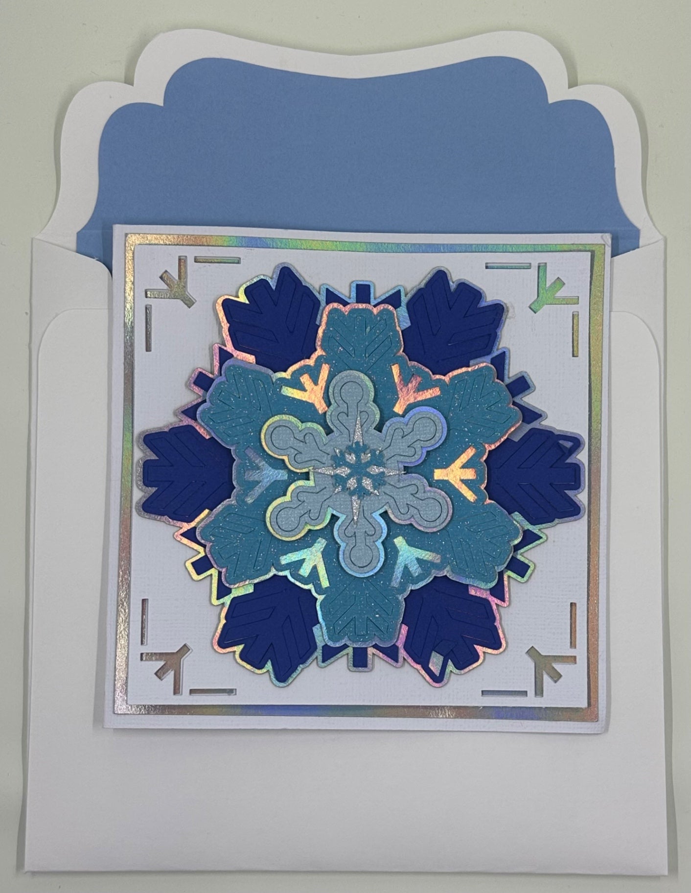3D Snowflake Layered Paper Holiday Greeting Card