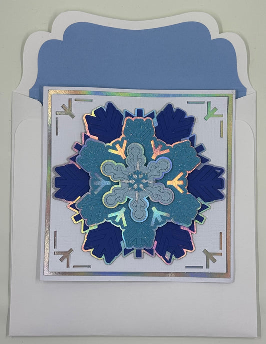 3D Snowflake Layered Paper Holiday Greeting Card