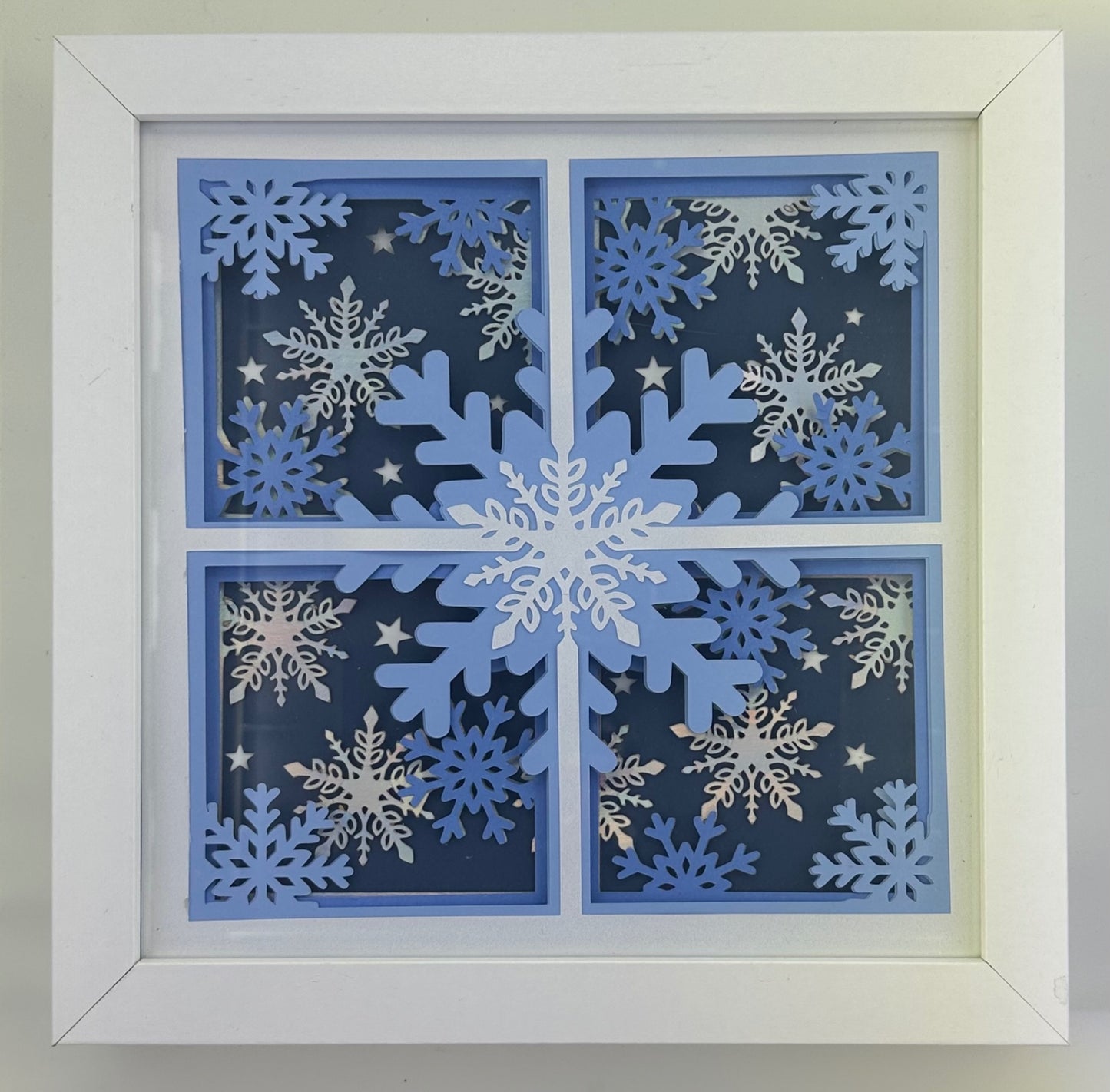 "Snowflakes on my Window" Layered Paper Shadowbox