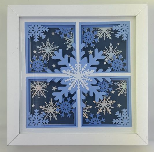 "Snowflakes on my Window" Layered Paper Shadowbox