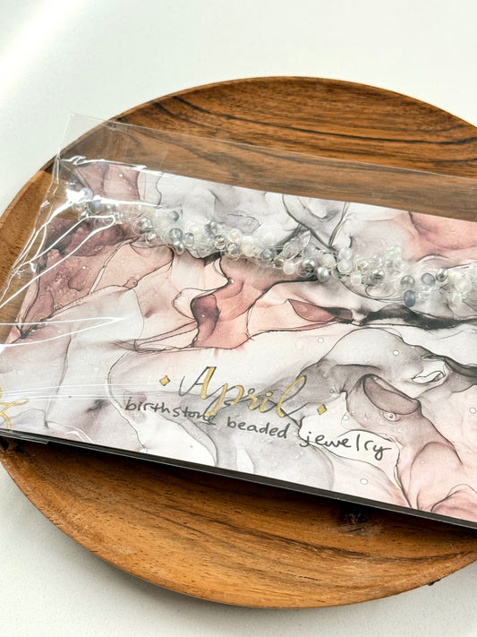 April Birthstone Diamond Twisted Beaded Multiwear Jewelry