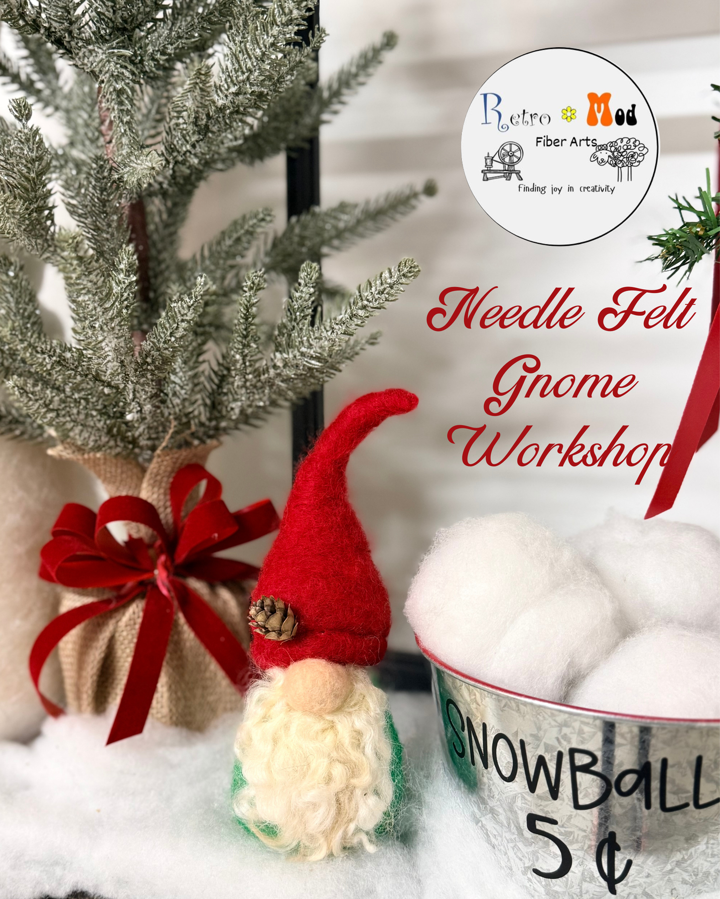 Christmas Gnome Needle Felting Workshop: December 19th