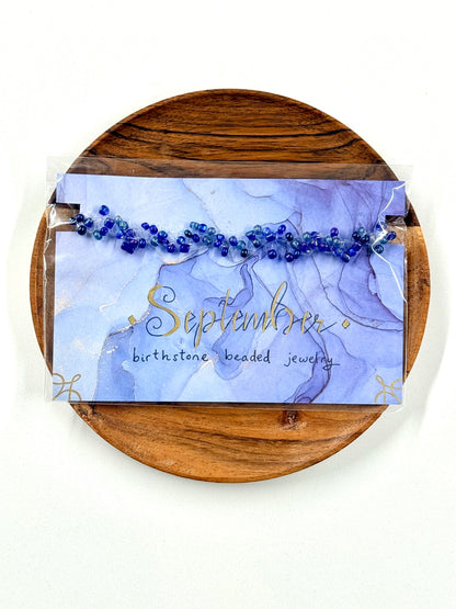 September Birthstone Sapphire Twisted Beaded Multiwear Jewelry