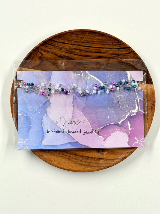 June Birthstone Pearl, Moonstone & Alexandrite Twisted Beaded Multiwear Jewelry