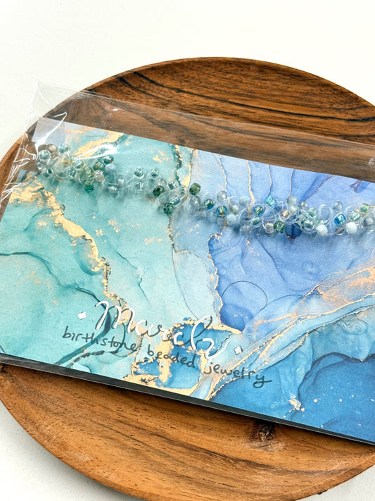 March Birthstone Aquamarine Twisted Beaded Multiwear Jewelry