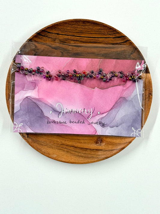 January Birthstone Garnet Twisted Beaded Multiwear Jewelry