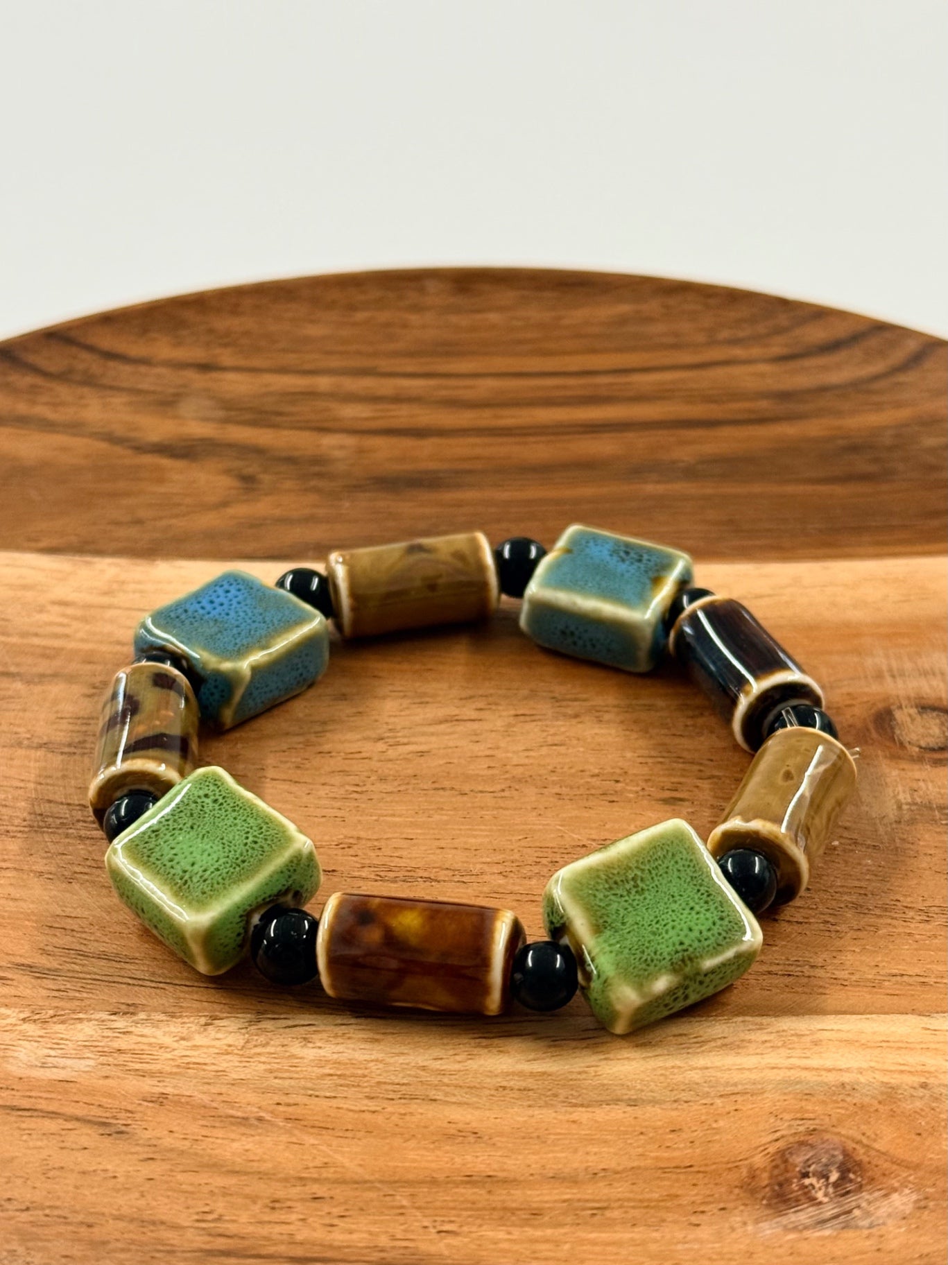 Earthy Ceramic Bead Bracelet