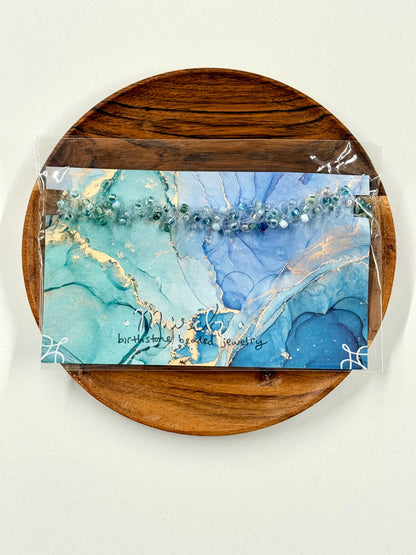 March Birthstone Aquamarine Twisted Beaded Multiwear Jewelry