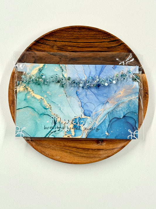 March Birthstone Aquamarine Twisted Beaded Multiwear Jewelry