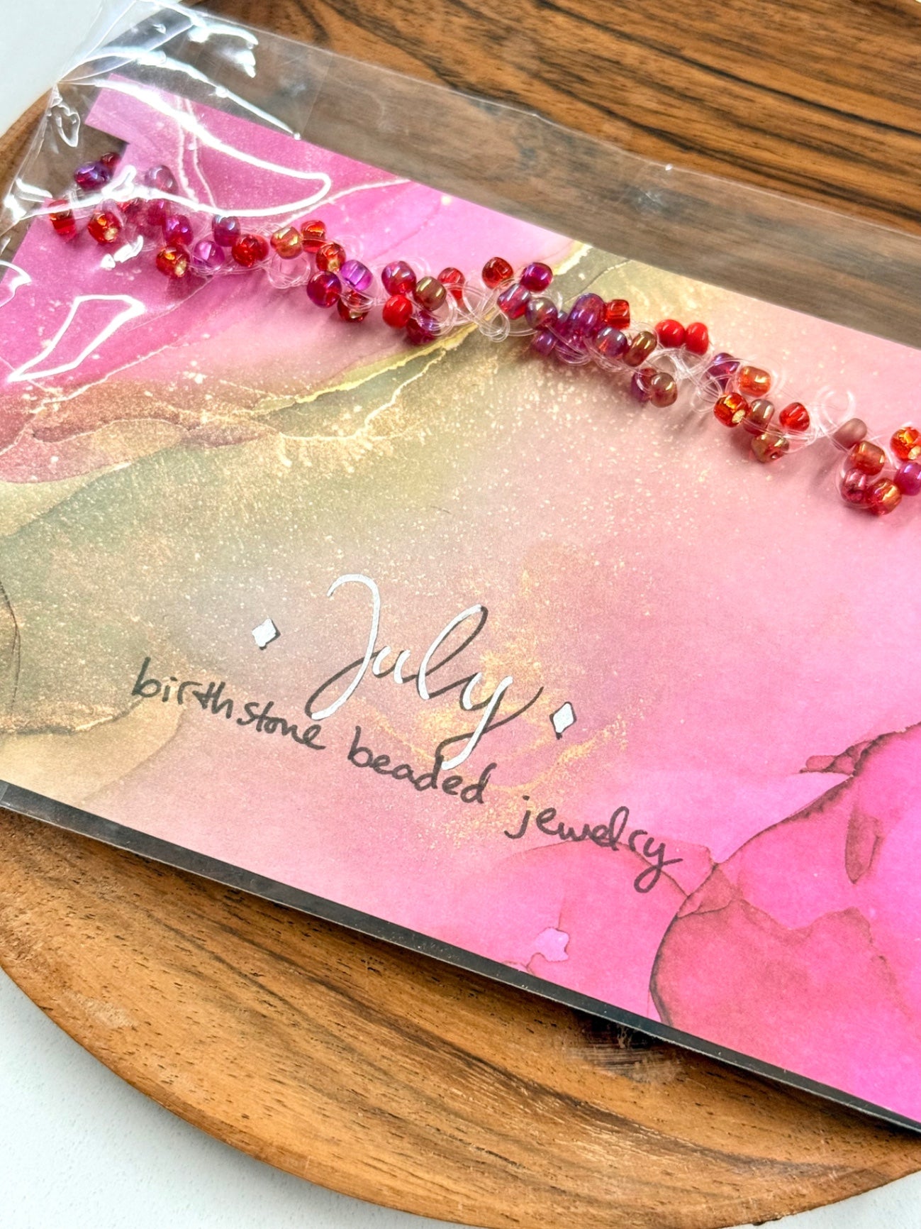 July Birthstone Ruby Twisted Beaded Multiwear Jewelry