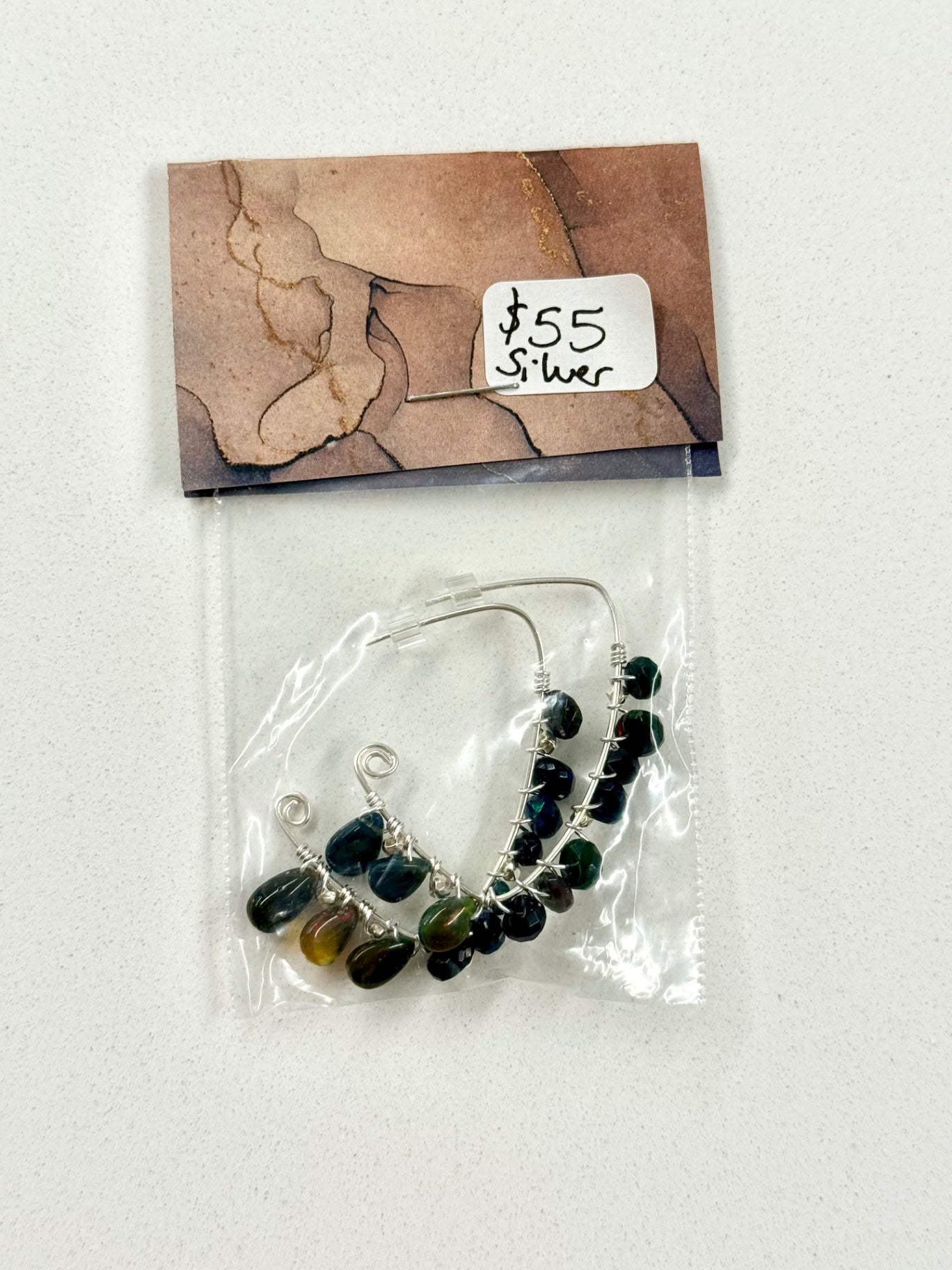 Black Ethiopian Welo Opal  Earrings – Silver