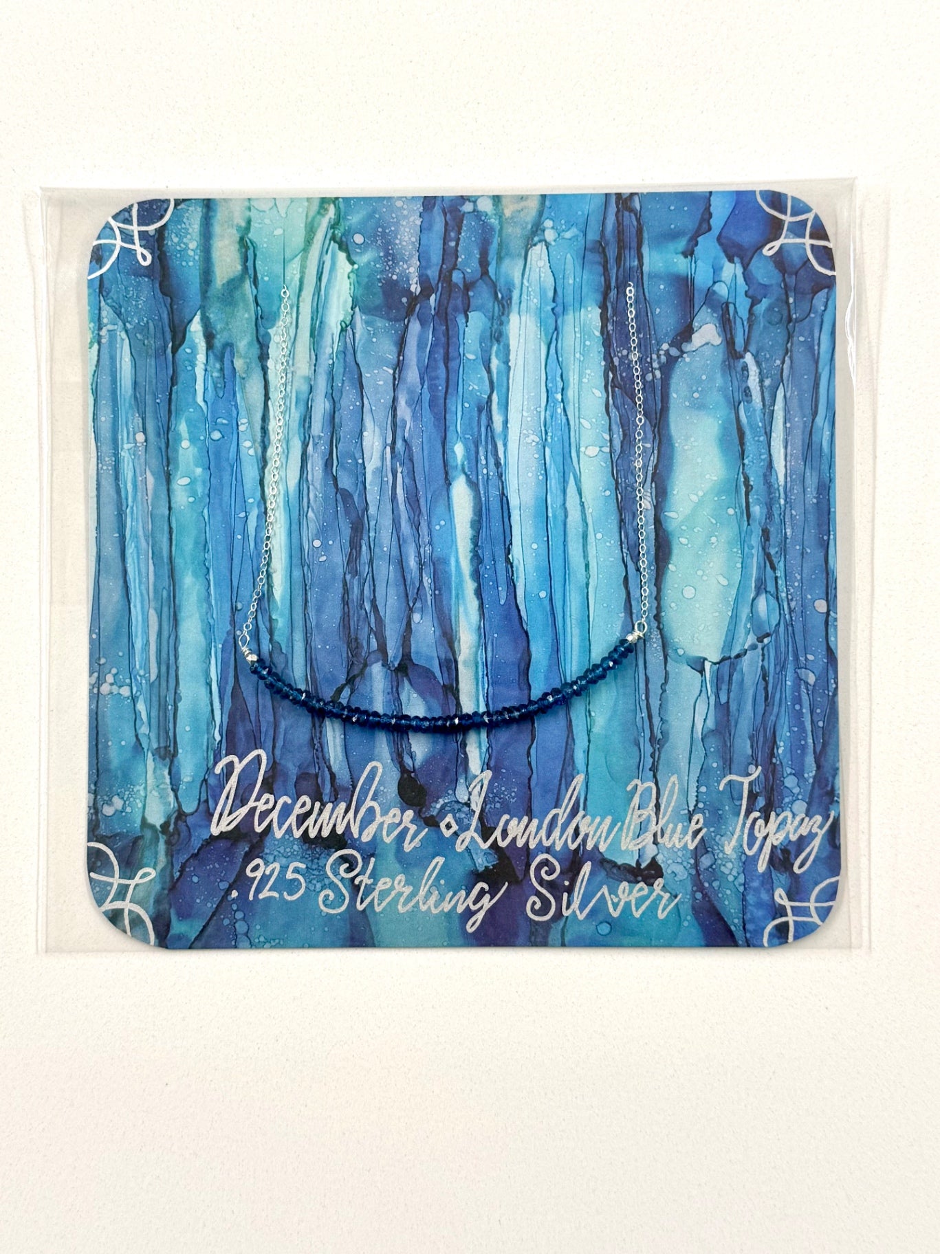 December Birthstone London Blue Topaz Beaded Necklace – .925 Sterling Silver