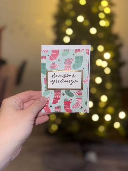 Colorful Seasons Greetings Handmade Card