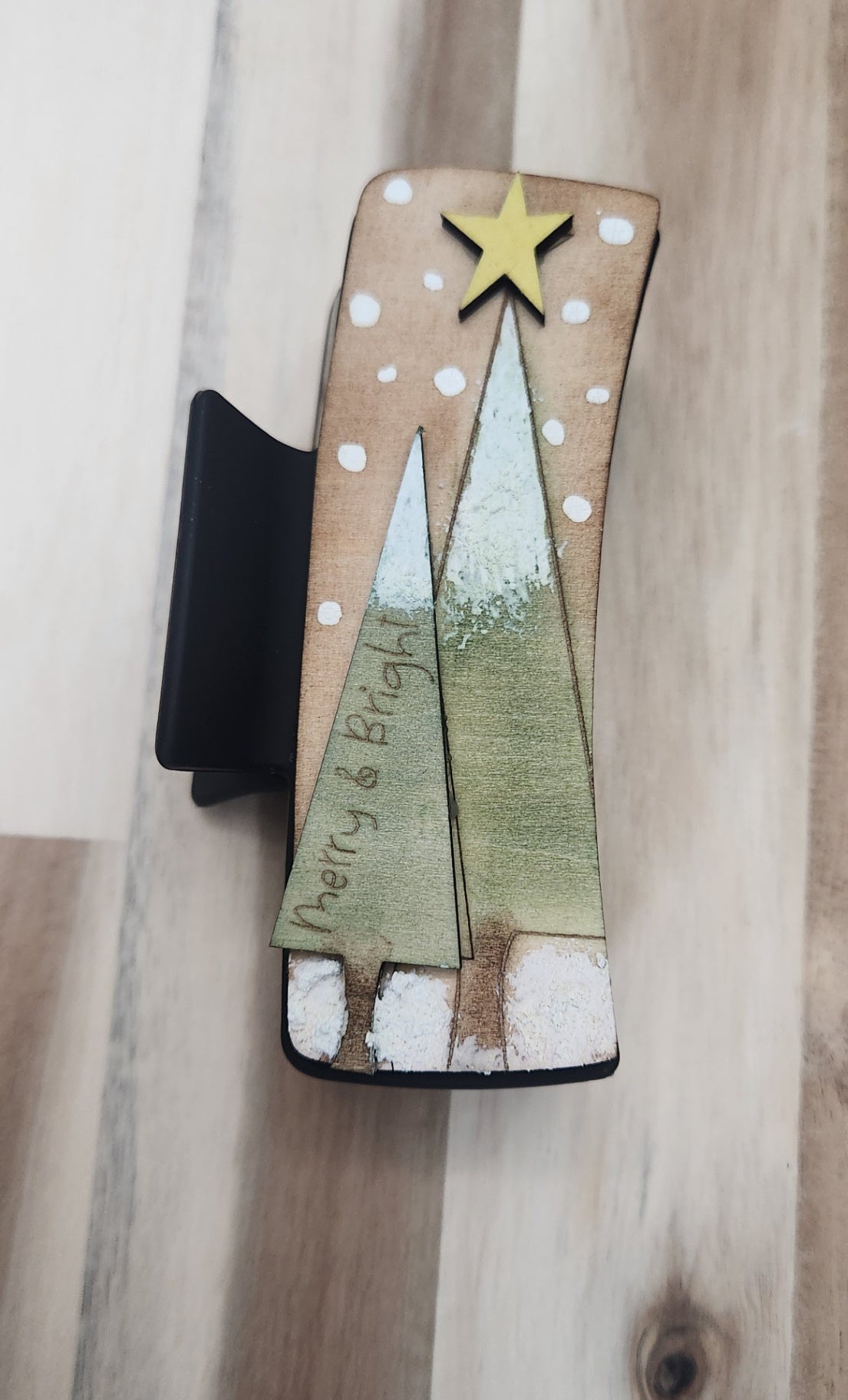 Large Merry and Bright Tree Clip