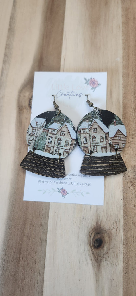 Acrylic Christmas Snowglobe dangles 