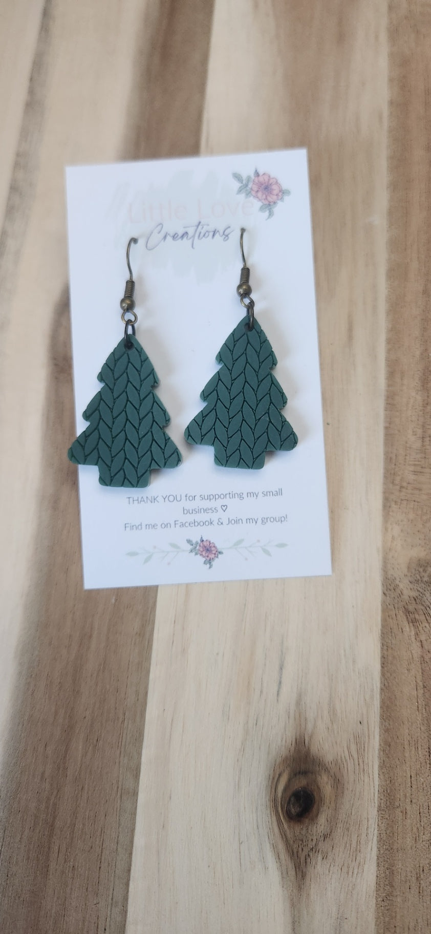 Acrylic Green Sweater Tree Dangle 