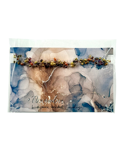 November Birthstone Citrine Twisted Beaded Multiwear Jewelry