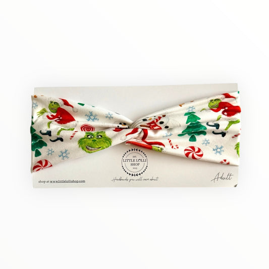 Holiday Mischief Green Character Headband