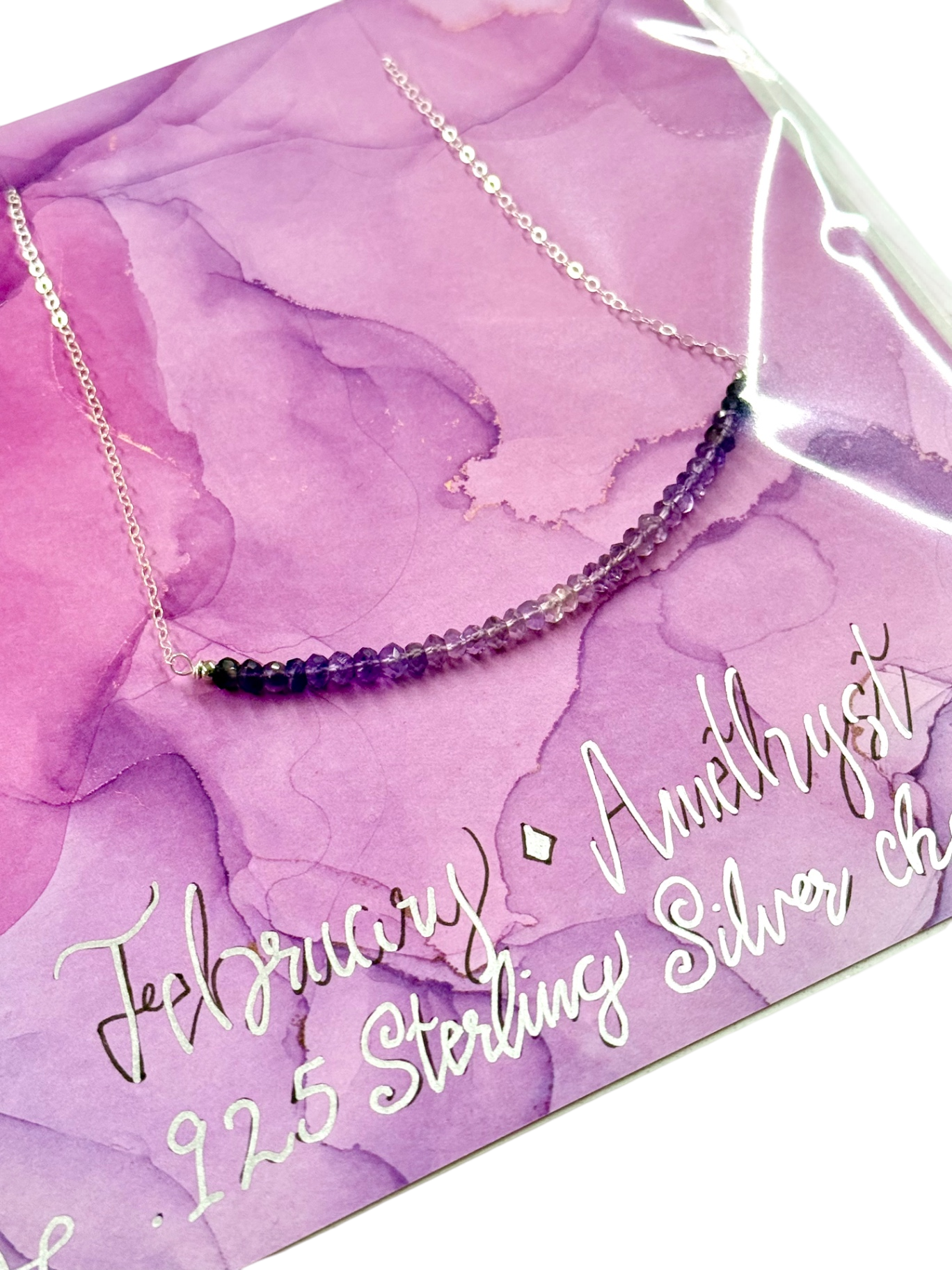 February Birthstone Amethyst Choker Necklace – .925 Sterling Silver