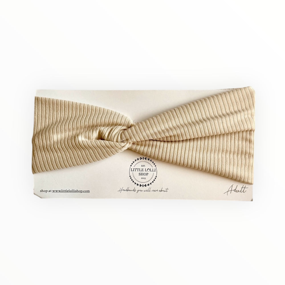 035 - Cream Ribbed Headband
