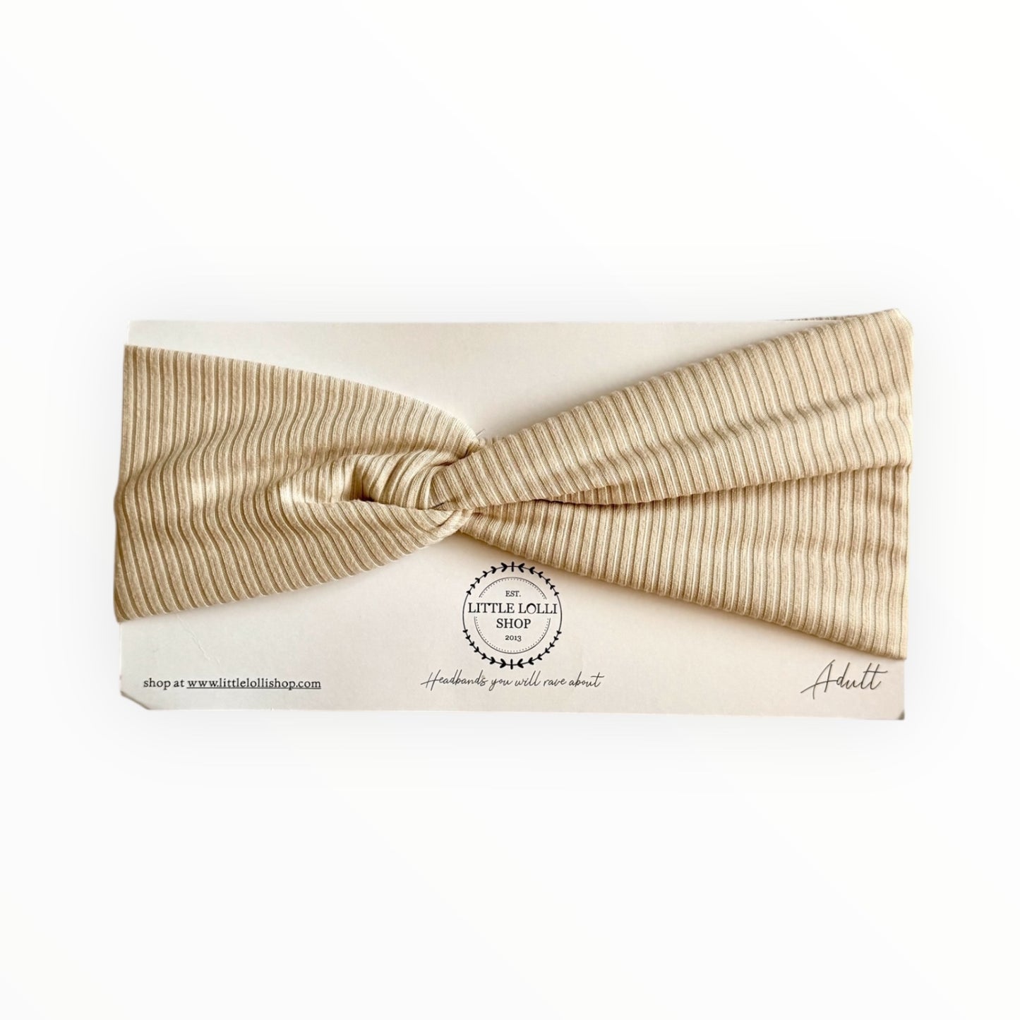 Cream Ribbed Headband
