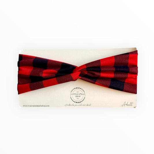 Red Buffalo Plaid Headband