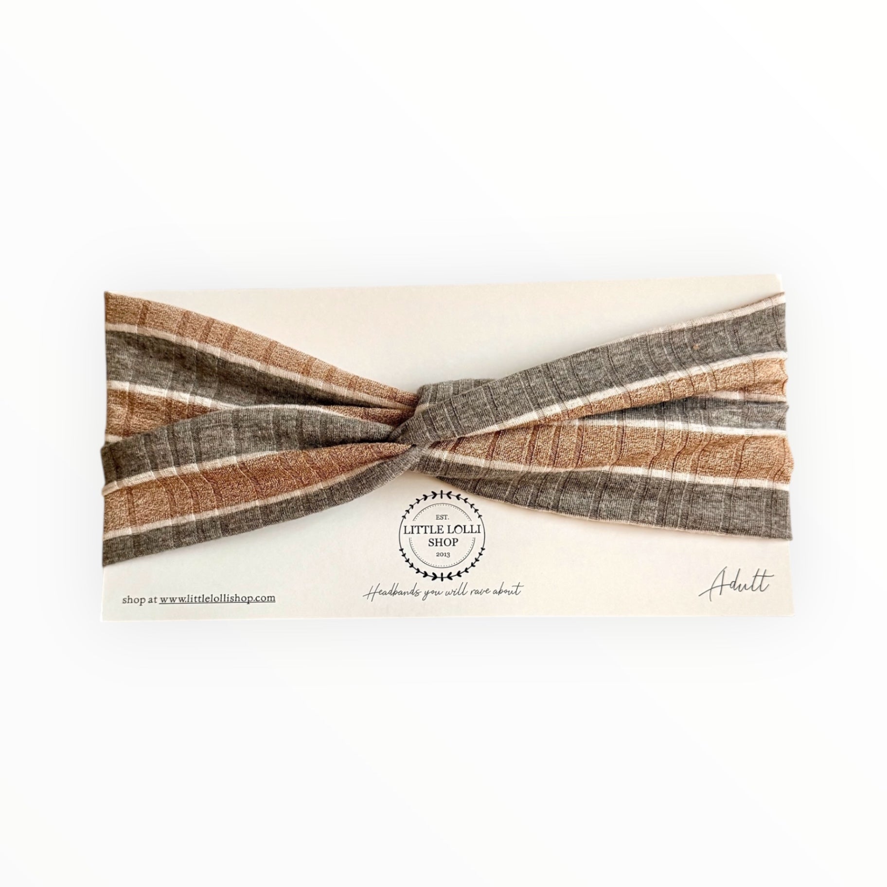 Textured Gray and Tan Stripes Headband