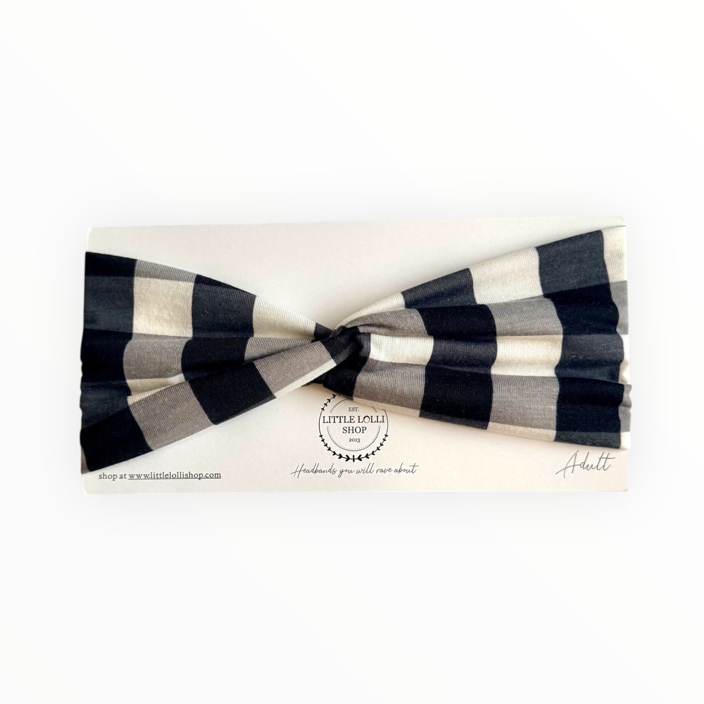 Black Buffalo Plaid Headband