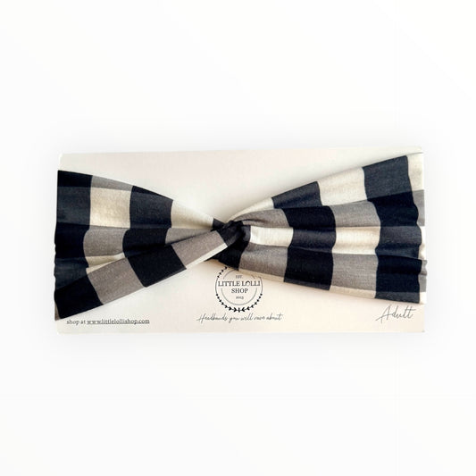 Black Buffalo Plaid Headband