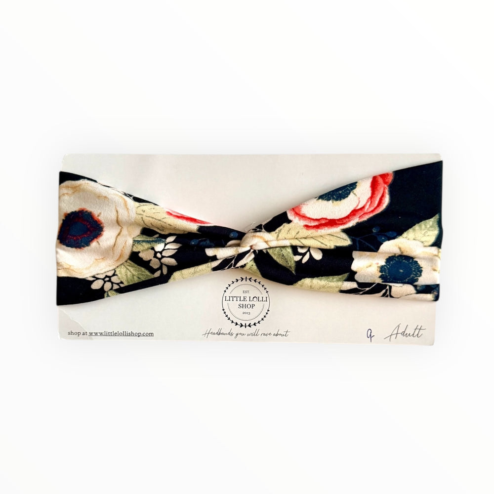 035 - Black Floral Headband