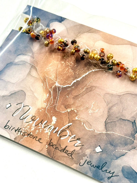 November Birthstone Citrine Twisted Beaded Multiwear Jewelry
