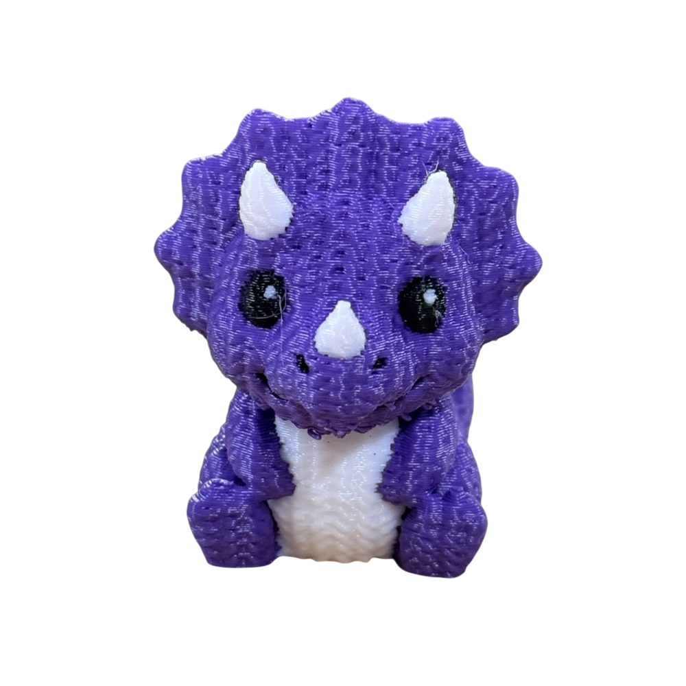 044 - 3D Printed Purple Triceratops Dino