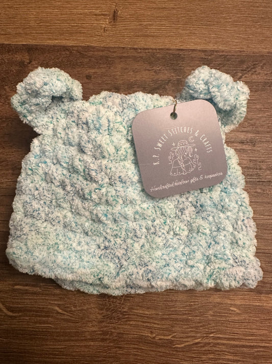 08 - Crochet Baby Bear Beanie | Light Green (0 - 3 Months)