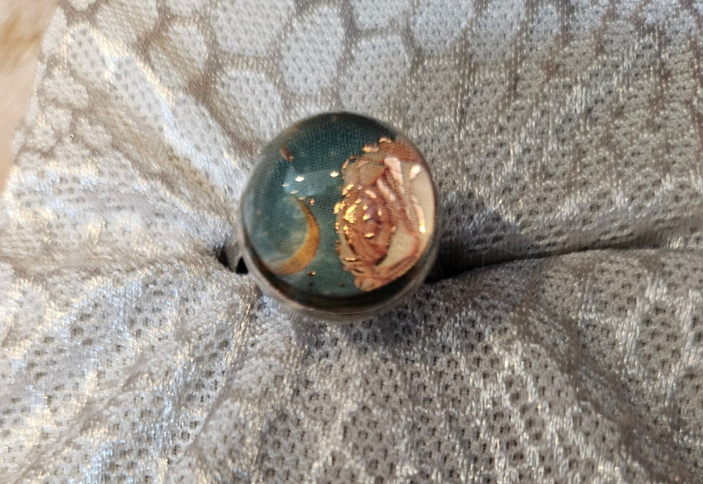 025 -Rose Moon Cabochon Ring