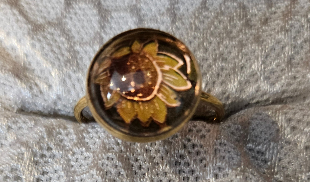 025 -Sunflower Cabochon Ring