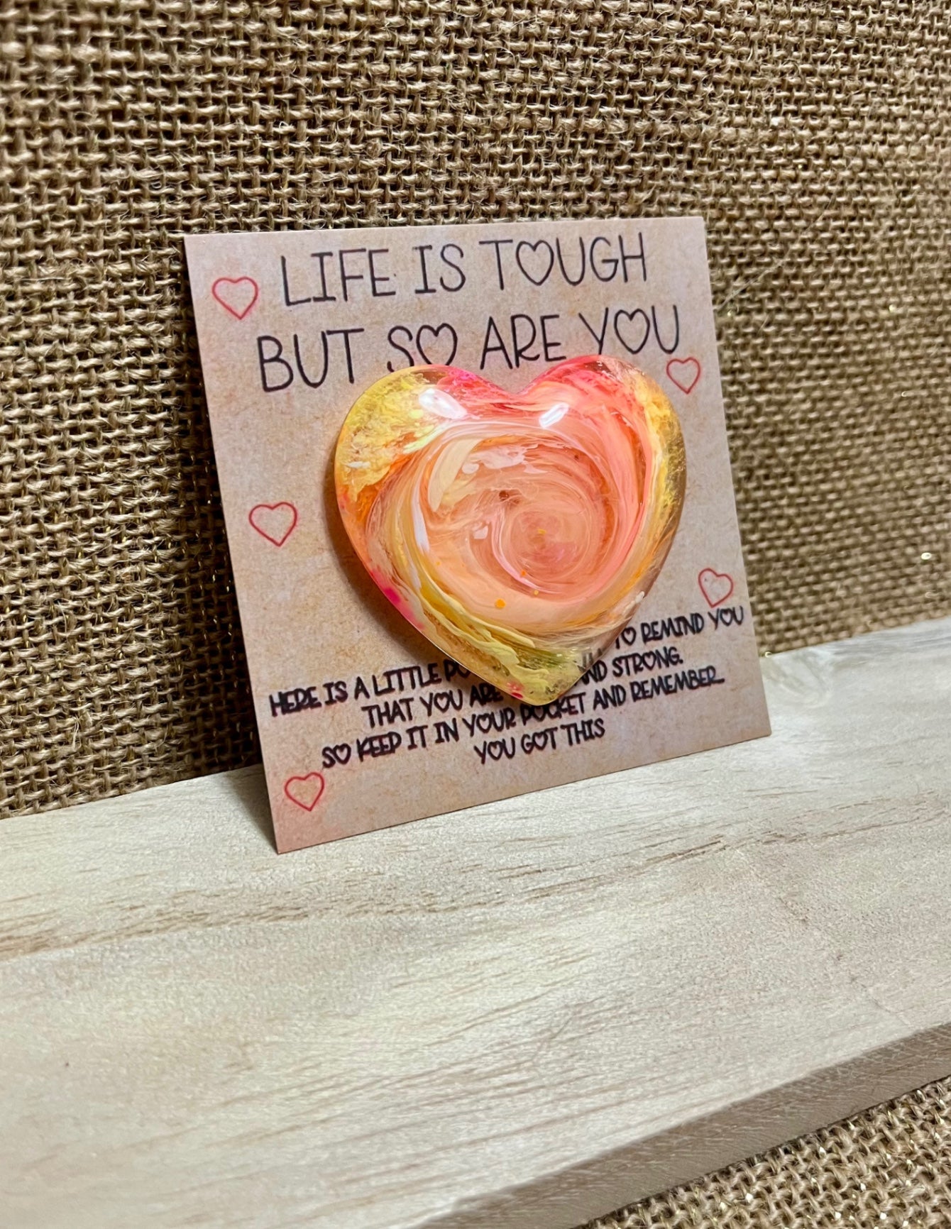 Sunset Swirl Resin Pocket Hug