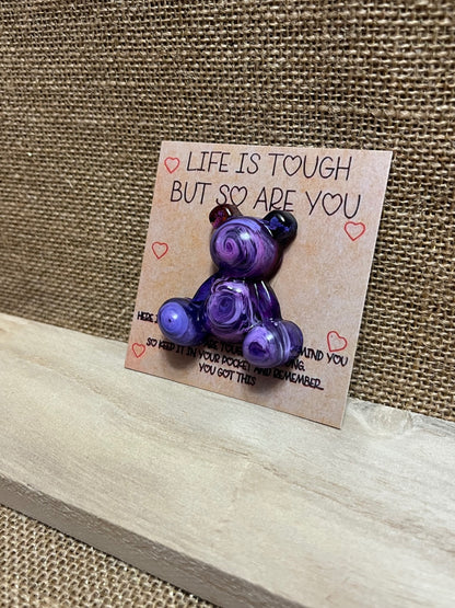 Lavender Dream Swirl Bear Pocket Hug