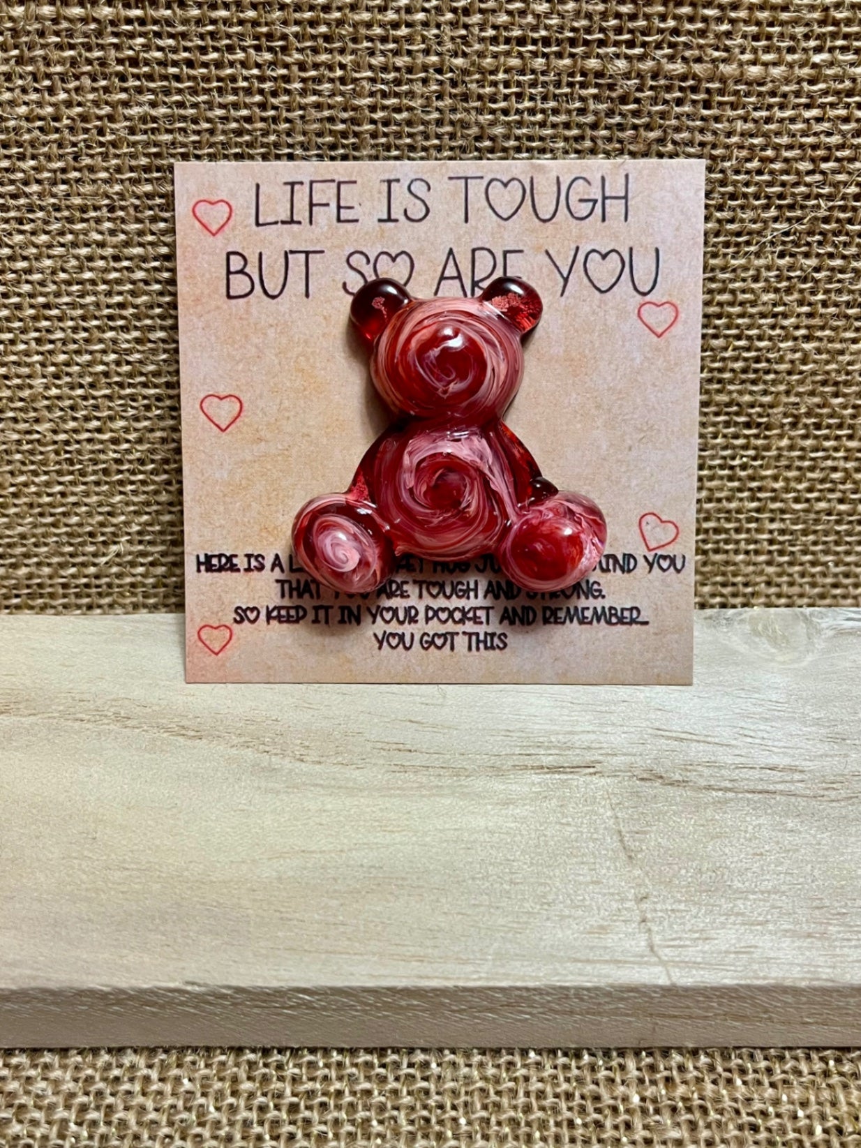 Candy Cane Swirl Bear Pocket Hug