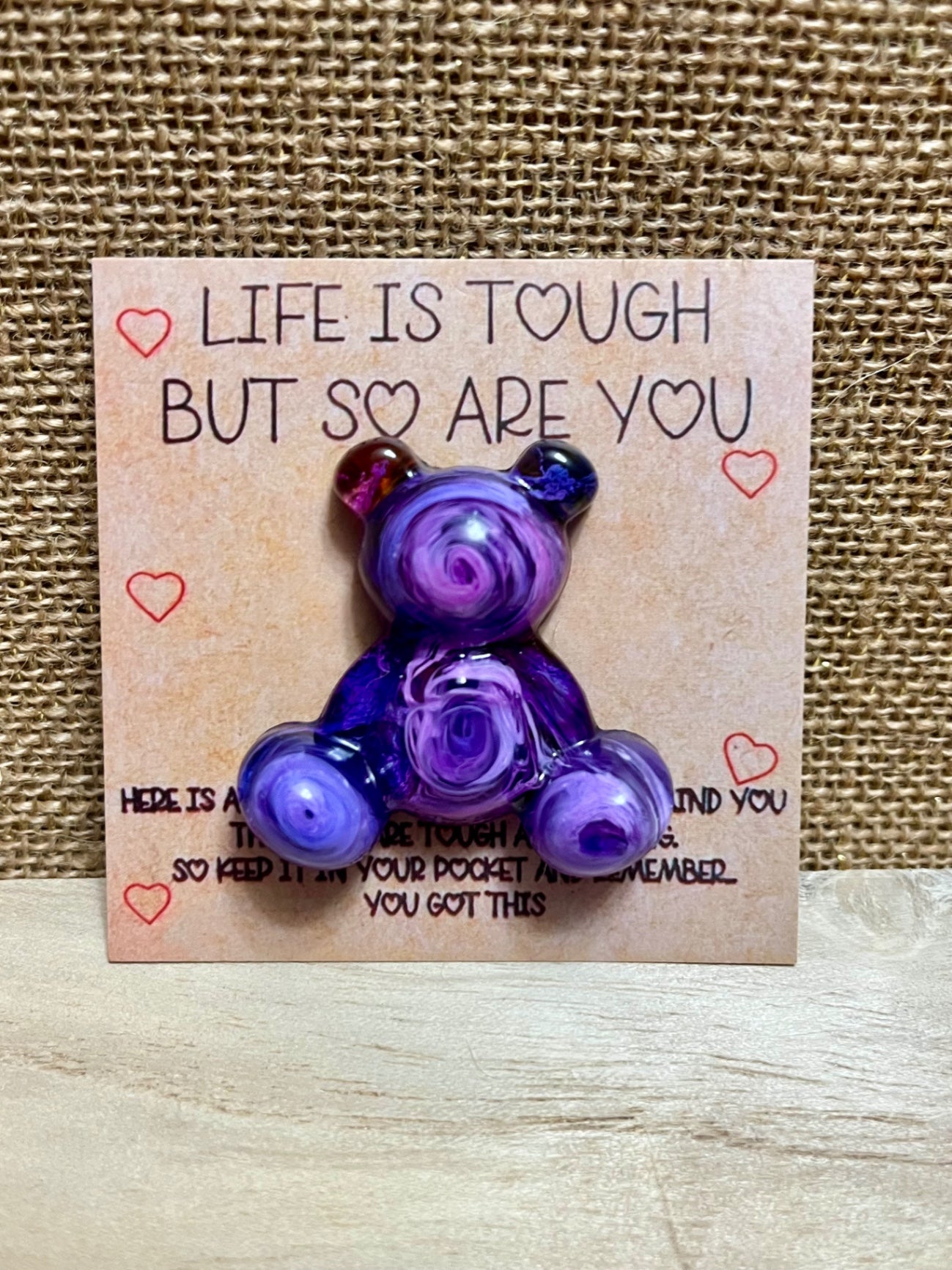 Lavender Dream Swirl Bear Pocket Hug