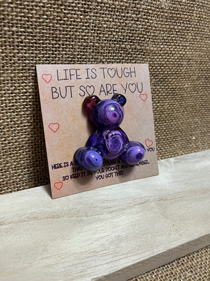 Lavender Dream Swirl Bear Pocket Hug