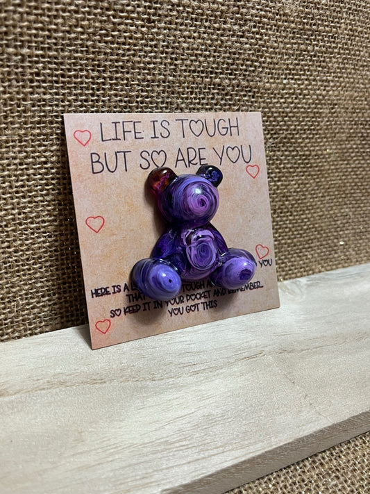 Lavender Dream Swirl Bear Pocket Hug