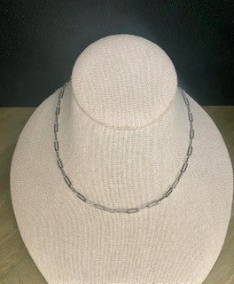 042 - Paperclip Chain Necklace - Silver