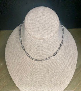 042 - Paperclip Chain Necklace - Silver