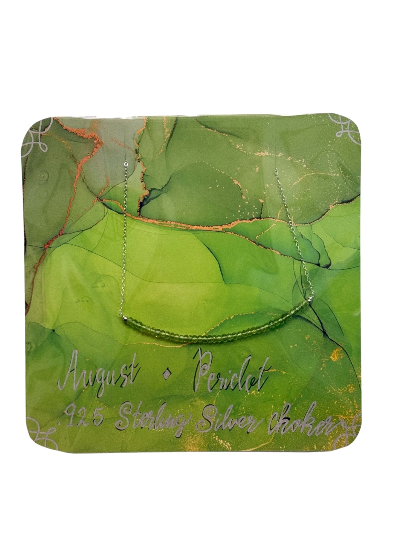 048 - August Birthstone Peridot Choker – .925 Sterling Silver